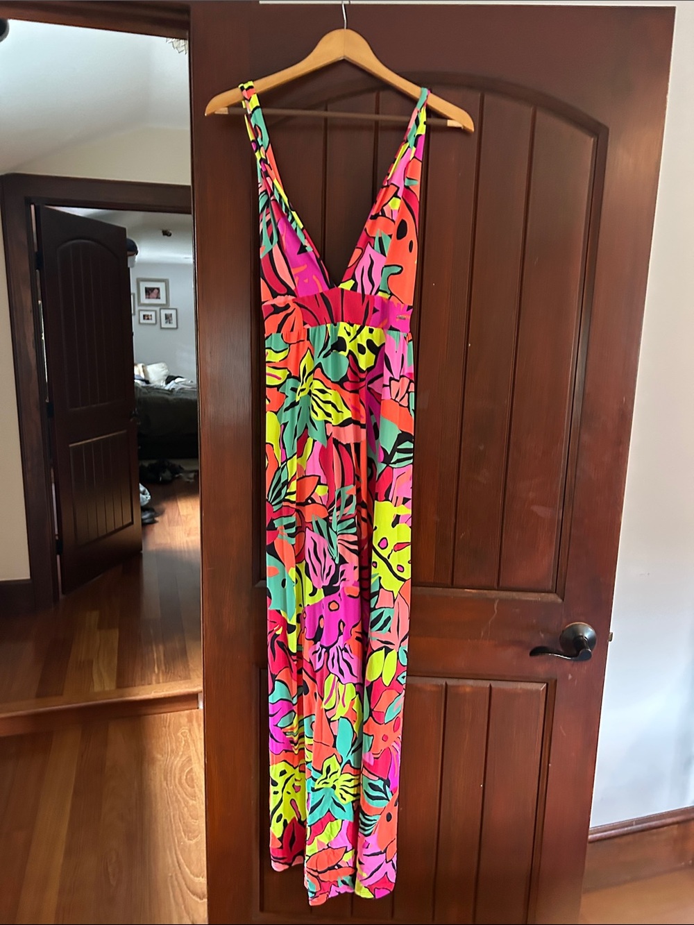 Maaji Neon Floral Multi V-Neck Maxi Dress